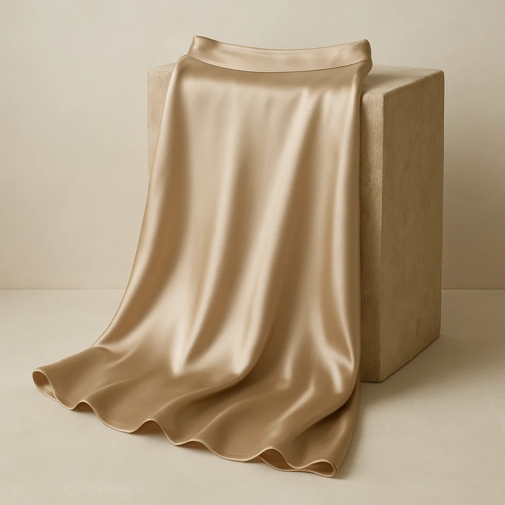 Tapered Silk Slip Skirt