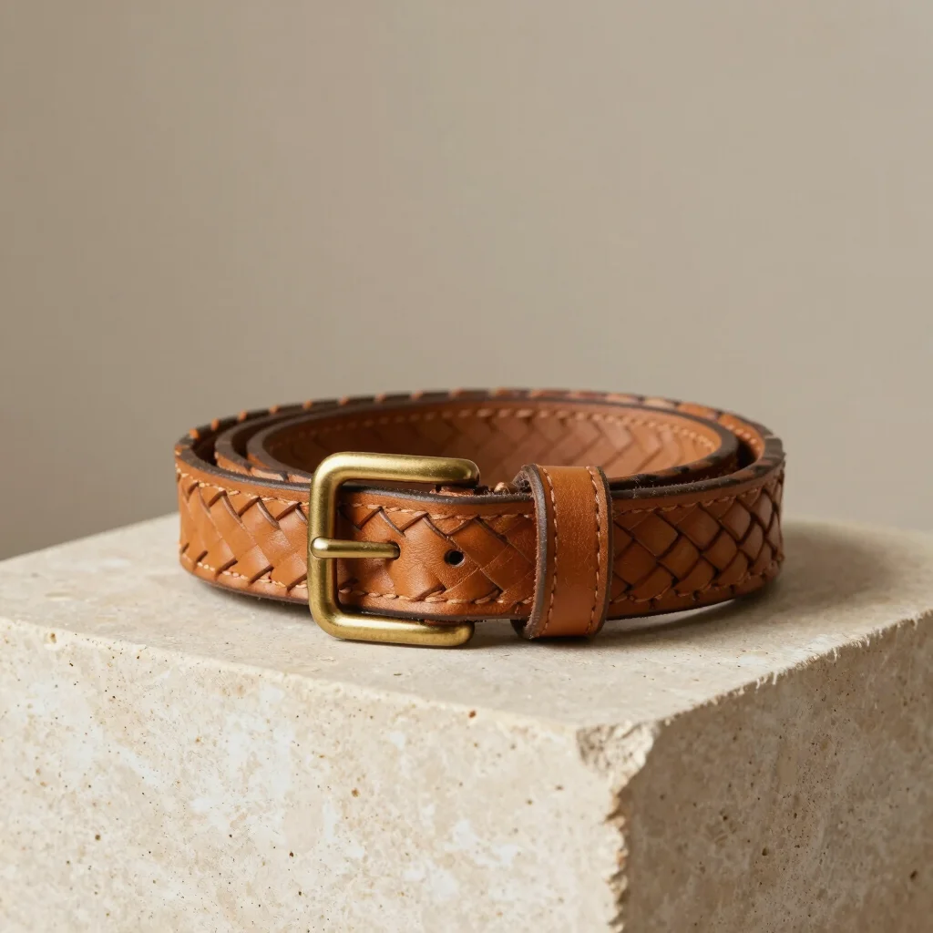 Braided Leather Waist Belt